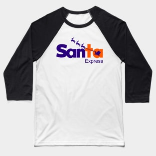 Santa Express Santa Claus Christmas Funny Logo Parody Baseball T-Shirt